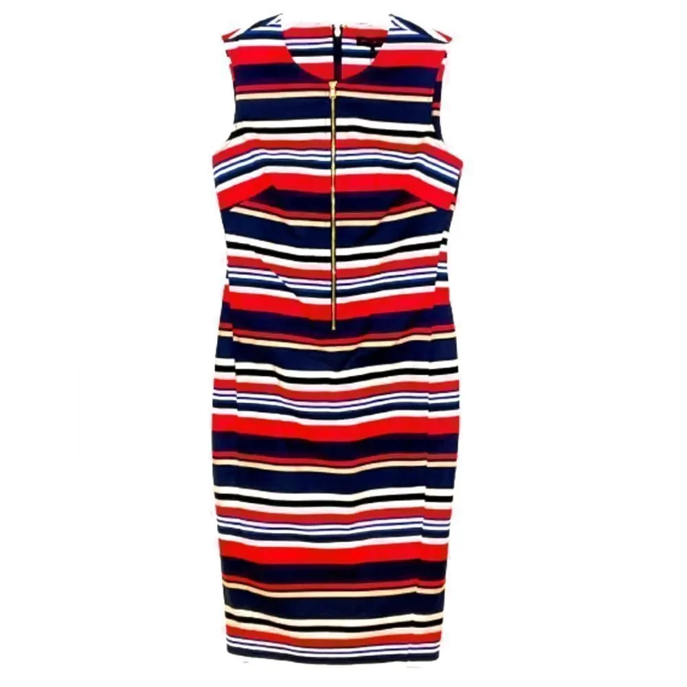 NWT Donna Karan New York Marine Batik Women’s Size 0 Sleeveless Body-con Dress